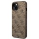 Apple iPhone 14 Plus 6,7\" Guess 4G Metal Gold Logo Case Cover (GUHCP14MG4GFBR), Brown