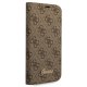 Guess iPhone 14 Pro Max Wallet Case 4G Vintage Gold Logo, Brown