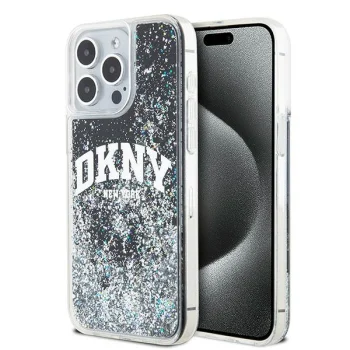 DKNY iPhone 13 Pro Max Case Liquid Glitter Big Logo, Black