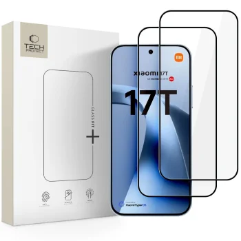 Tech-Protect Glass Fit+ aizsargstikls Xiaomi 17T, 2 gab., melns