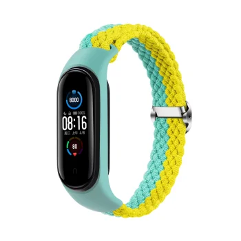 Telcon pīta neilona siksniņa priekš Mi Band 3 / 4 / 5 / 6, piparmētru-dzeltena