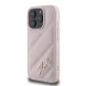 Karl Lagerfeld iPhone 16 Pro Case Diagonal Quilted Script, Pink