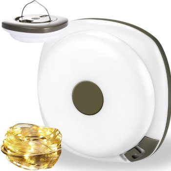 Аккумуляторный кемпинговый фонарь LED с гирляндой 8м, теплый свет