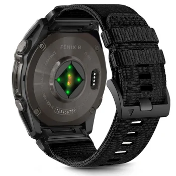 Tech-Protect neilona siksniņa Garmin Fenix 5X/6X/7X/8 (51 mm), Melna