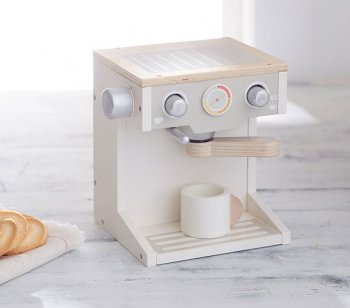 Koka rotaļu spēļu bērnu kafijas automāts aparāts + krūze | Wooden toy for children coffee maker machine mug