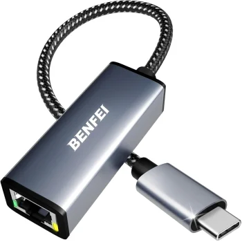 BENFEI USB-C uz RJ45 Gigabit Ethernet tīkla adapteris, pelēks