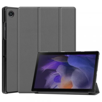 Samsung Galaxy Tab A8 10.5 (2021) (2022) (SM-X200/X205) Trifold Stand PU Leather Hard Protective Cover Case, Grey |...