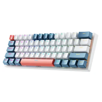 Механическая игровая клавиатура Machenike K500-B61, Red Switch, бело-синяя