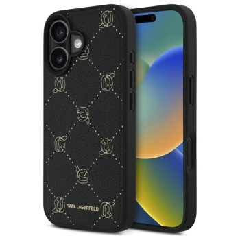 Apple iPhone 16 6.1'' Karl Lagerfeld Magsafe Karl Head Cover Case, Black