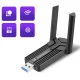 Wozinsky WAX-1800 WiFi 6 USB 3.0 bezvadu tīkla karte, divu joslu 1800 Mbps, melna