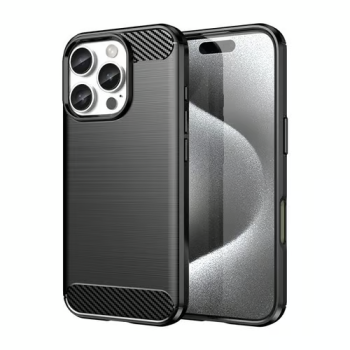 Apple iPhone 16 Pro Max 6.9'' Carbon Fiber TPU Protective Case Cover, Black | Чехол Обложка Бампер...