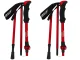 Foldable Adjustable Trekking Poles, Red