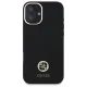 Guess iPhone 16 vāciņš Silicone Logo Strass 4G, melns