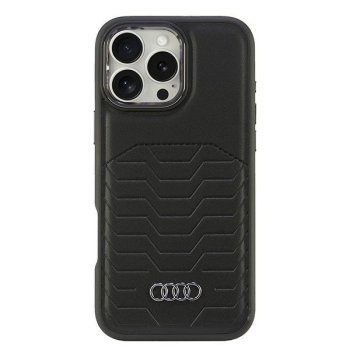 Audi iPhone 16 Pro Max Case Synthetic Leather MagSafe, Black