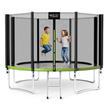 4Fizjo CLASSIC bērnu dārza batuts, 374 cm (12FT), zaļš/melns