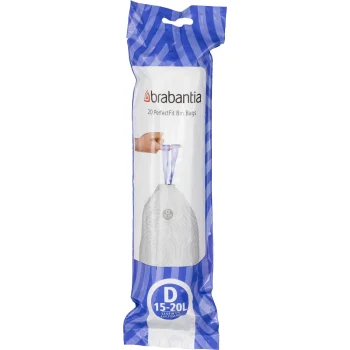 Atkritumu maisi Brabantia PerfectFit D tips, 15-20 l, 20 gab., balti
