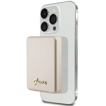 Внешний аккумулятор Guess MagSafe Metal Script Logo 5000mAh, золотой