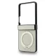 Guess Magnetic Ring Stand Grained Classic Logo MagSafe vāciņš Samsung Galaxy Z Flip 8, bēšs