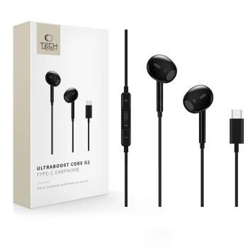 Tech-Protect Ultraboost Core G2 USB-C austiņas melnas