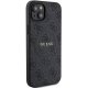 Apple iPhone 13 6.1\'\' Guess 4G Collection Leather Metal Logo MagSafe Case Cover, Black | Telefona Maciņš Vāks...