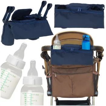 Stroller Organizer Bag with Cup Holder, Navy Blue
