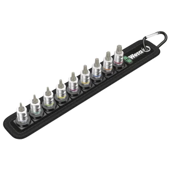 Torx Bit Socket Set Wera Belt A 3 TORX HF Zyklop 1/4" Drive, 9 Pieces