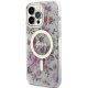 Guess iPhone 14 Pro vāciņš Flower MagSafe, caurspīdīgs