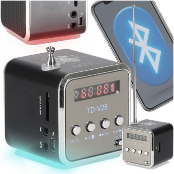 Pārnēsājams radio ar Bluetooth skaļruni un LCD TD-V26