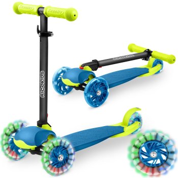 Ricokids Loco three-wheel scooter for kids, blue-green