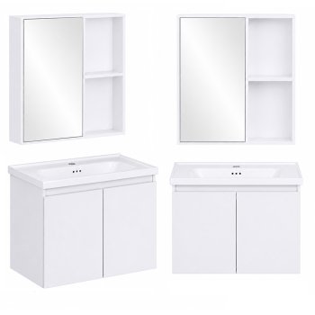 ModernHome Wall-Mounted Bathroom Cabinet with Sink and Mirror