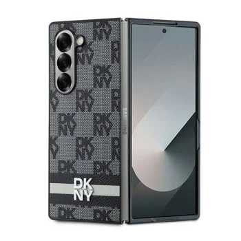DKNY vāciņš Samsung Galaxy Z Fold 6 Checkered Pattern Printed Stripes, melns
