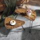 Industrial Nesting Coffee Table Set of 2, Rustic Brown