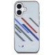 BMW iPhone 16 vāciņš Motorsport IML Random Stripes, pelēks