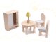 Liela Bērnu Spēļu MDF Koka Leļļu Māja ar Mēbelēm Piederumiem, 70cm | Play Dollhouse with Furniture