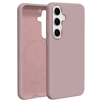 Чехол Etteri Silicone Mag для Samsung Galaxy S25, светло-розовый