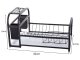 Dish Drainer Dryer with Standing Tray, Black