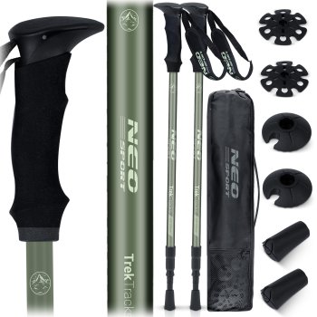 Neo-Sport NS-381 Telescopic Trekking Poles 65-135 cm, Black