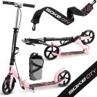 Soke City Black & Pink Kick Scooter - Stylish Durable Ride for Kids Teens