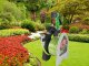 Garden Hose on Stand with 7-Pattern Spray Gun and Quick Connectors, 10m