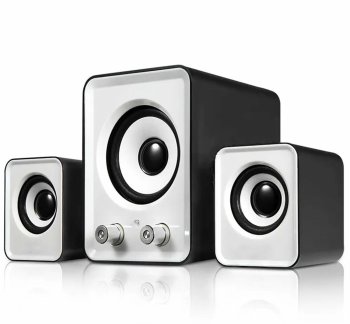 Компьютерные колонки 2.1 с сабвуфером и питанием от USB, 11Вт, белые