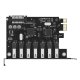 Orico ORICO-PVU3-7U-V1 PCI-E 7x USB 3.0 paplašināšanas karte Melna