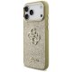 Guess Fixed Glitter Big 4G Metal Frame Phone Case Cover iPhone 17 Pro Max - gold