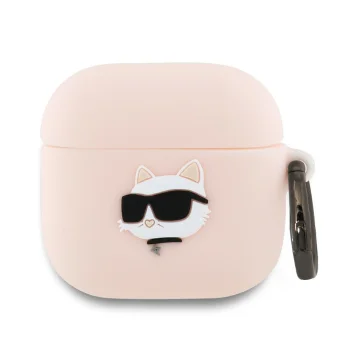 Karl Lagerfeld Silicone Choupette Head 3D maciņš AirPods 4, rozā