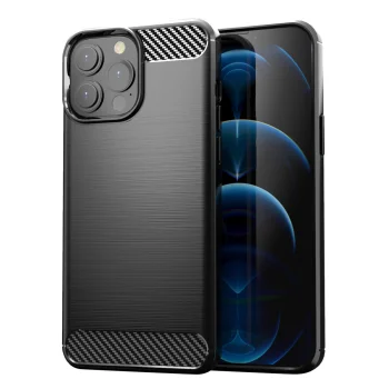 Гибкий чехол TPU для iPhone 13 Pro Max Carbon Case, черный