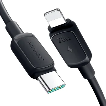 Joyroom Multi-Color Series A14 USB-C uz Lightning kabelis, 20W, 1.2m, melns