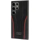 Audi Samsung Galaxy S24 Ultra vāciņš Genuine Leather MagSafe, melns/sarkans