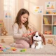 Плюшевая собачка бигль в сумочке с щеткой для ухода