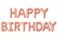 Фольгированные воздушные шары гирлянда Happy Birthday, 13 шт., розовые