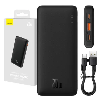 Baseus Airpow Power Bank 10000mAh 20W, Black | Pārnēsājams Ārējais Portatīvais Akumulators Lādētājs