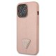 Guess iPhone 13 vāciņš Saffiano Triangle Rozā